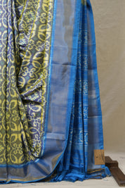 Dual Tone Blue Pochampalli Silk Ikat Saree - SRDTBPSIS269