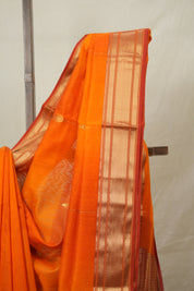Orange Maheshwari Saree - SROMS1011