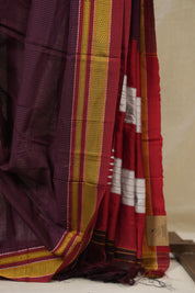 Pink Black Mixed Cotton Ilkal Saree - SRPBMCIS940