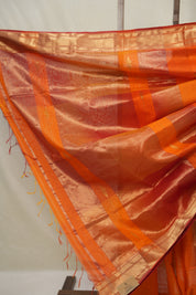 Orange Maheshwari Saree - SROMS1011