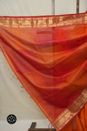 Orange Maheshwari Saree - SROMS1011