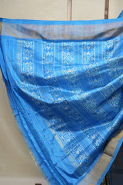 Dual Tone Blue Pochampalli Silk Ikat Saree - SRDTBPSIS269