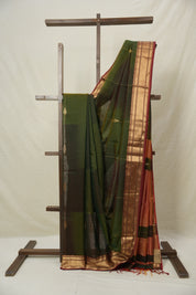 Two Tone Green Maheshwari Saree - SRTTGMS1012