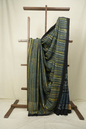 Olive Blue HBP Modal Silk Saree - SROBMSS658