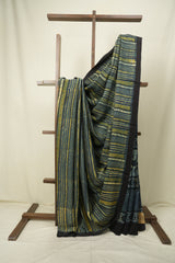 Olive Blue HBP Modal Silk Saree - SROBMSS658