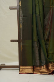 Two Tone Green Maheshwari Saree - SRTTGMS1012