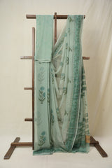 Mint Green HBP Chiffon Saree - SRMGHCS44