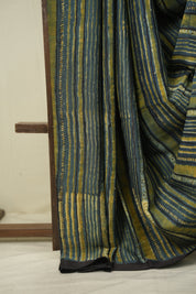 Olive Blue HBP Modal Silk Saree - SROBMSS658