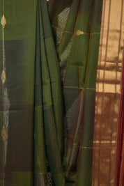 Two Tone Green Maheshwari Saree - SRTTGMS1012