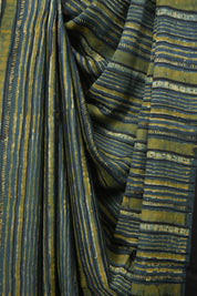 Olive Blue HBP Modal Silk Saree - SROBMSS658