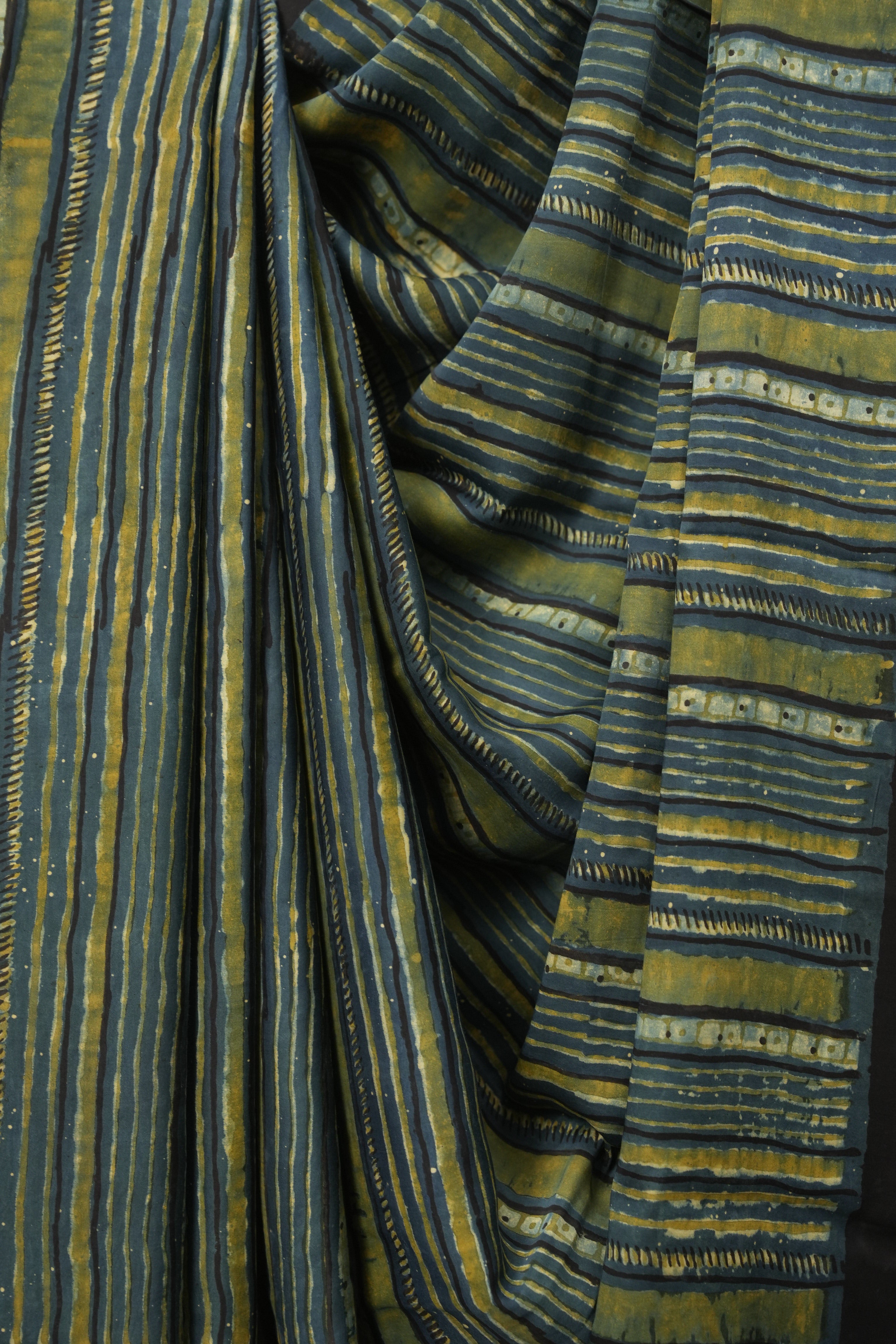 Olive Blue HBP Modal Silk Saree - SROBMSS658
