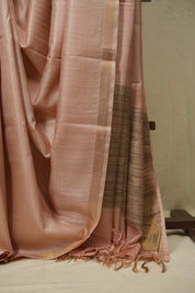 Peach Tussar Silk Saree - SRPTSS1886