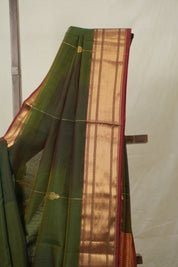 Two Tone Green Maheshwari Saree - SRTTGMS1012