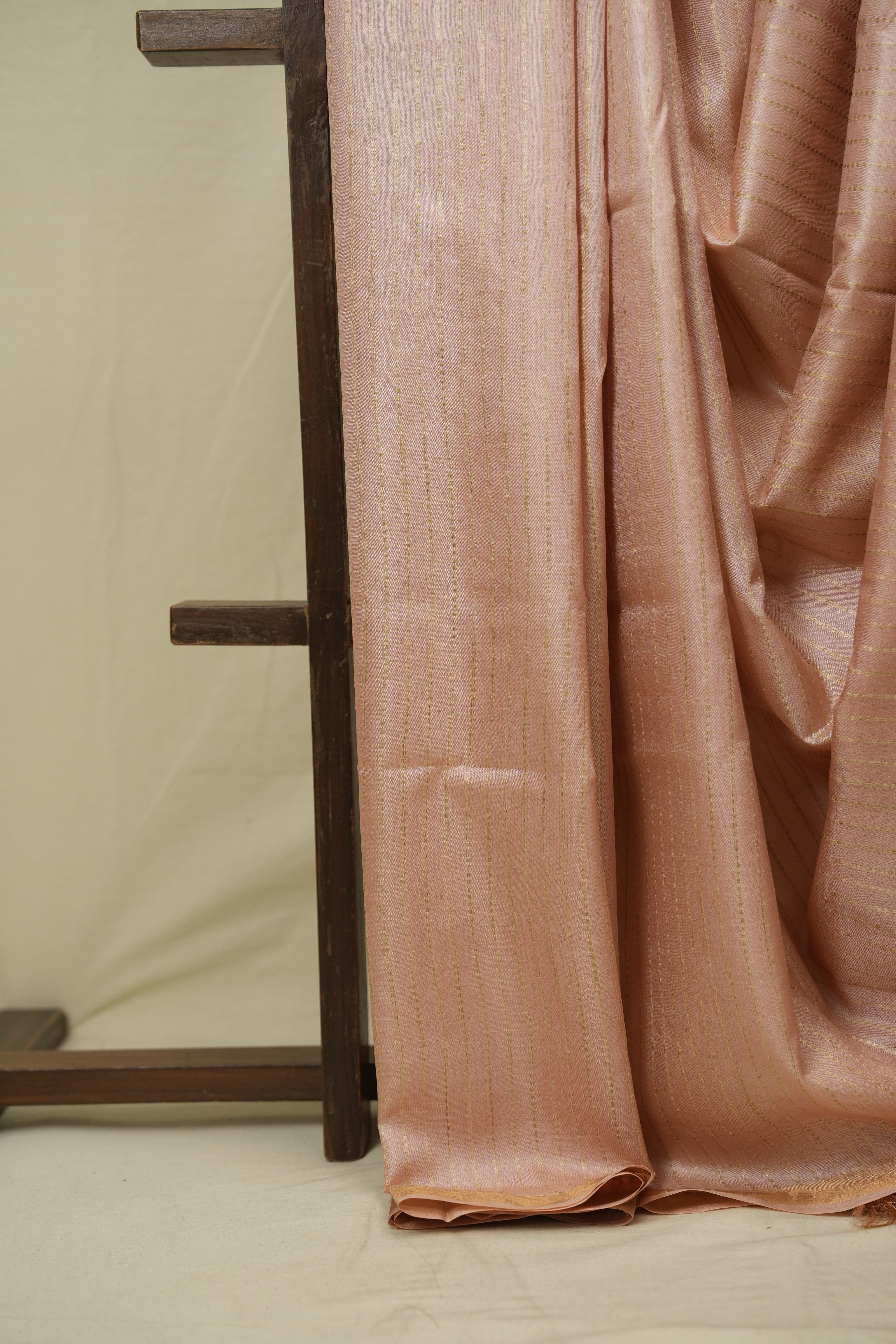 Peach Tussar Silk Saree - SRPTSS1886