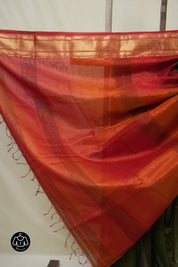 Two Tone Green Maheshwari Saree - SRTTGMS1012