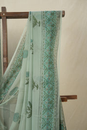 Mint Green HBP Chiffon Saree - SRMGHCS44