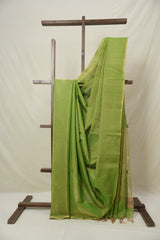Parrot Green Maheshwari Tissue Saree - SRPGMTS737