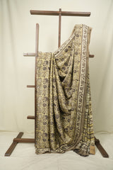 Yellow Brown HBP Modal Silk Saree - SRYBMSS660