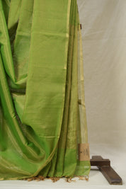 Parrot Green Maheshwari Tissue Saree - SRPGMTS737