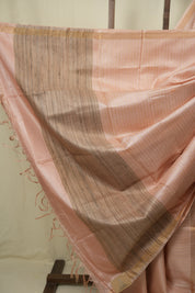 Peach Tussar Silk Saree - SRPTSS1886