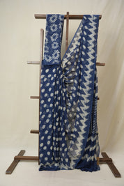 Indigo Blue HBP Chiffon Saree - SRIBHCS45