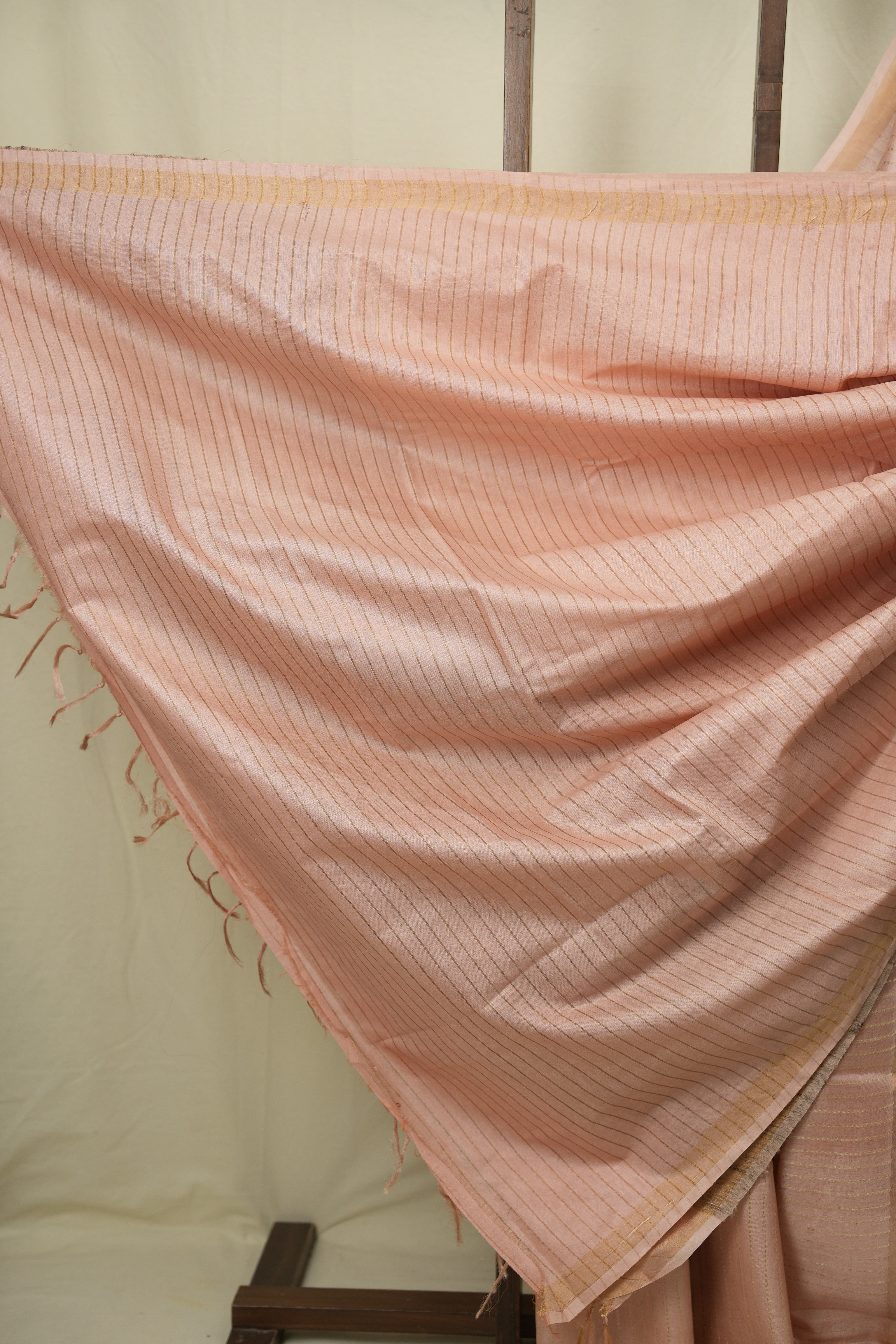 Peach Tussar Silk Saree - SRPTSS1886