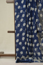 Indigo Blue HBP Chiffon Saree - SRIBHCS45