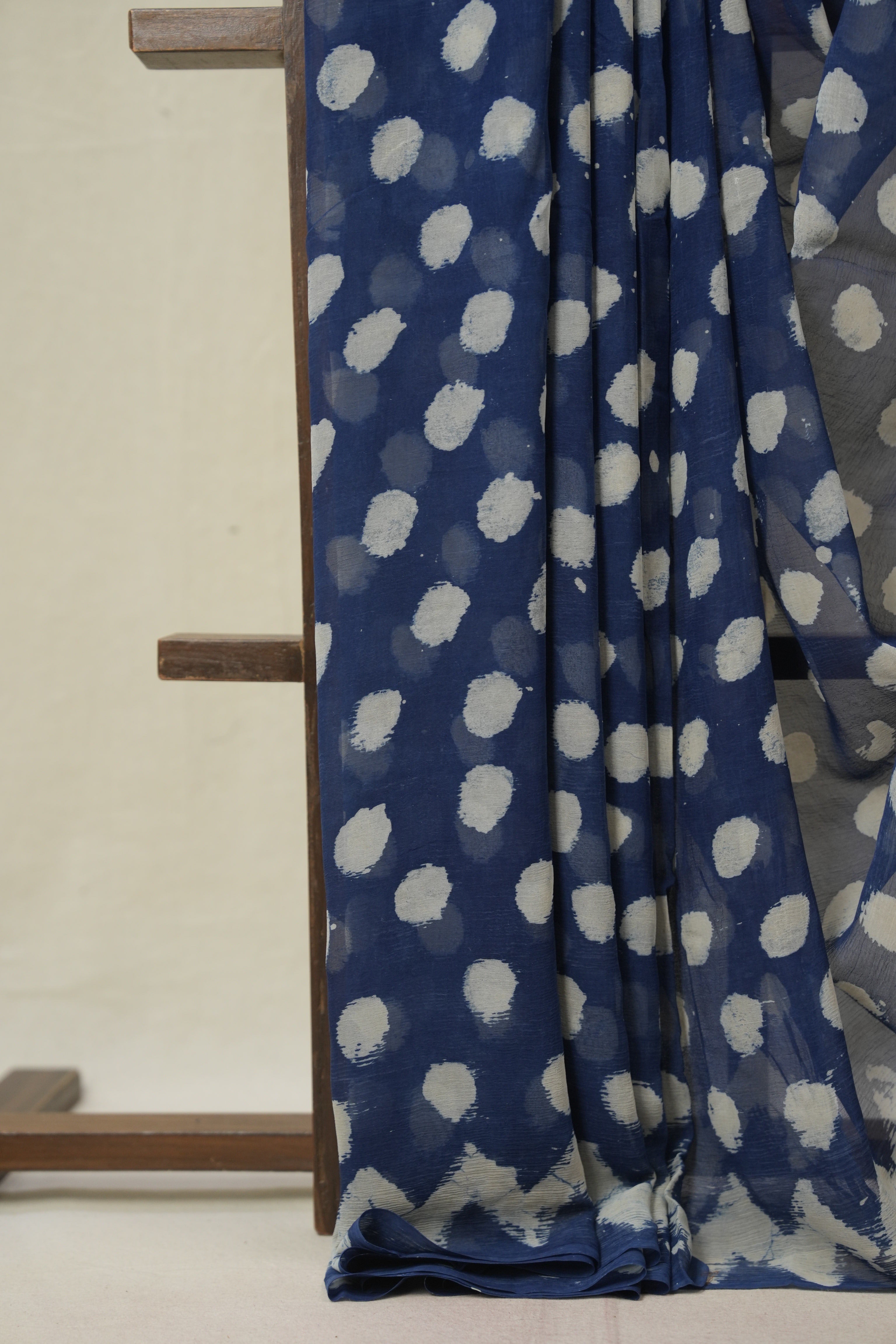 Indigo Blue HBP Chiffon Saree - SRIBHCS45