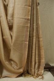 Cream Tussar Silk Saree - SRCTSS1887