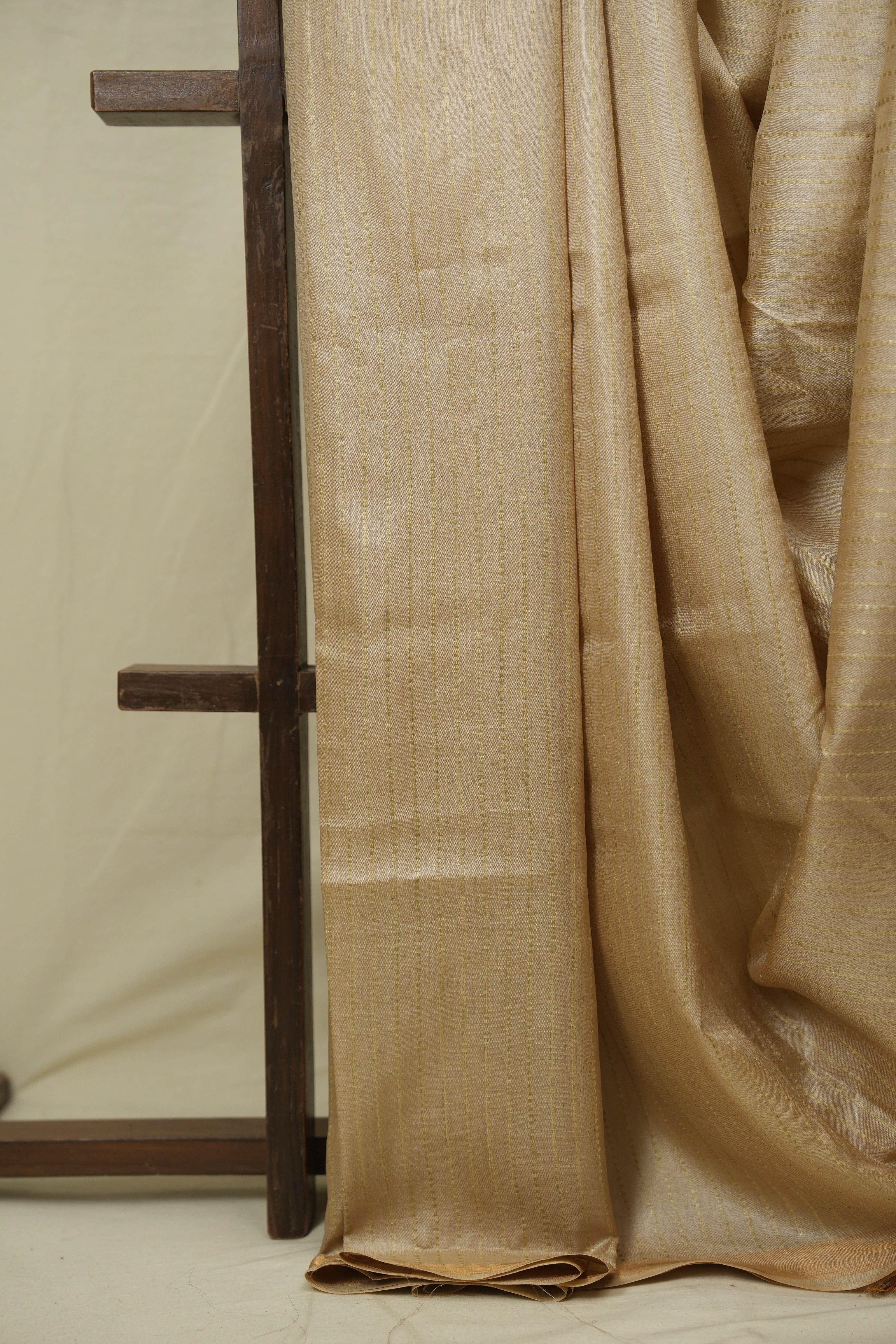 Cream Tussar Silk Saree - SRCTSS1887