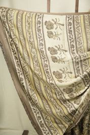 Yellow Brown HBP Modal Silk Saree - SRYBMSS660