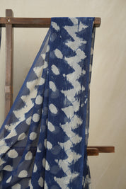 Indigo Blue HBP Chiffon Saree - SRIBHCS45