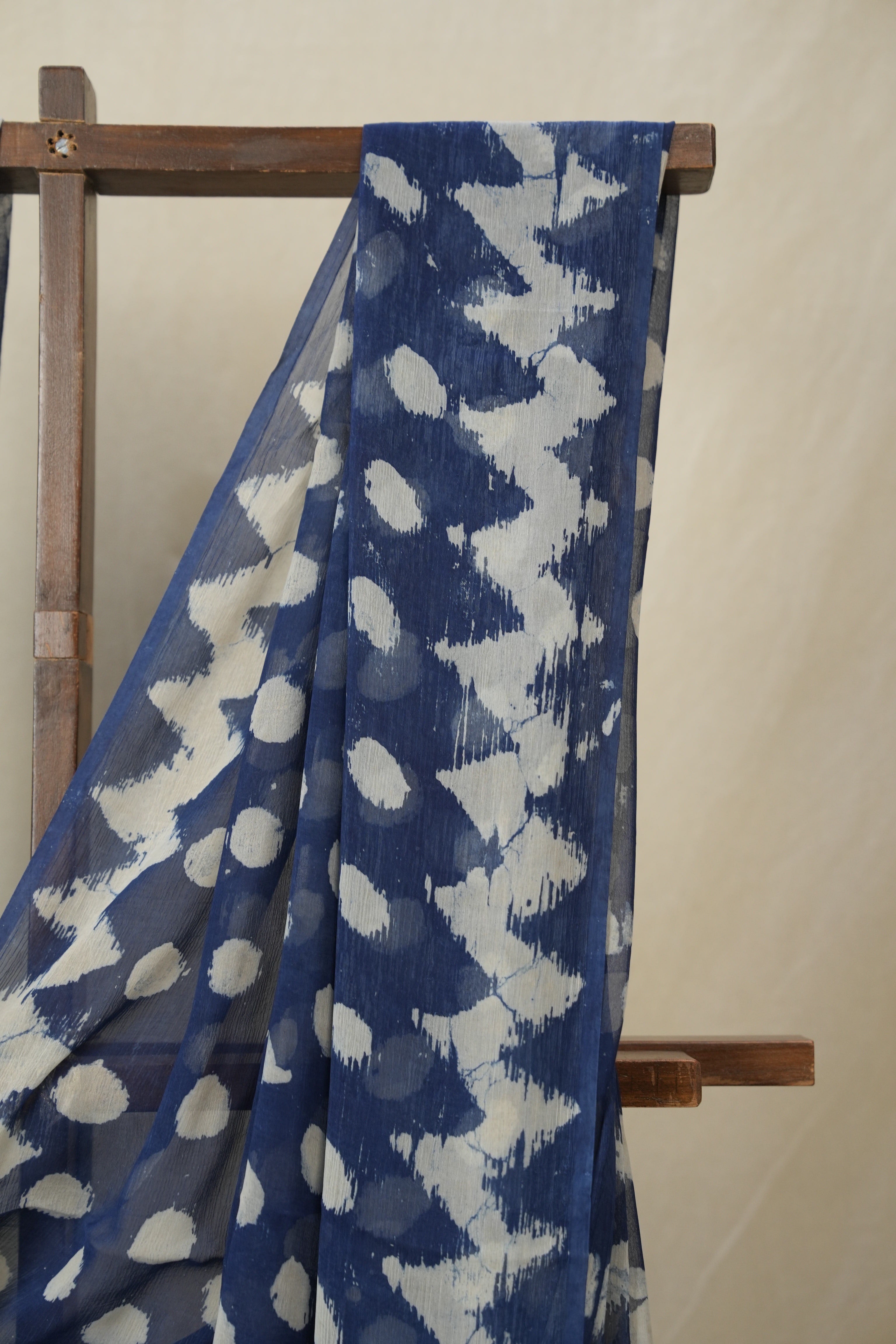Indigo Blue HBP Chiffon Saree - SRIBHCS45
