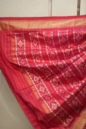 Red Grey Pochampalli Silk Ikat Saree - SRRGPSIS267