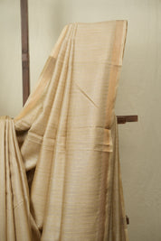 Cream Tussar Silk Saree - SRCTSS1887