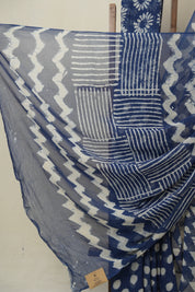 Indigo Blue HBP Chiffon Saree - SRIBHCS45