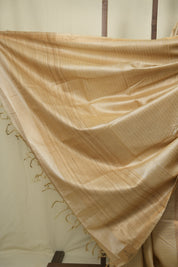 Cream Tussar Silk Saree - SRCTSS1887