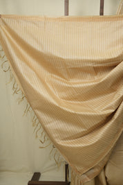 Cream Tussar Silk Saree - SRCTSS1887