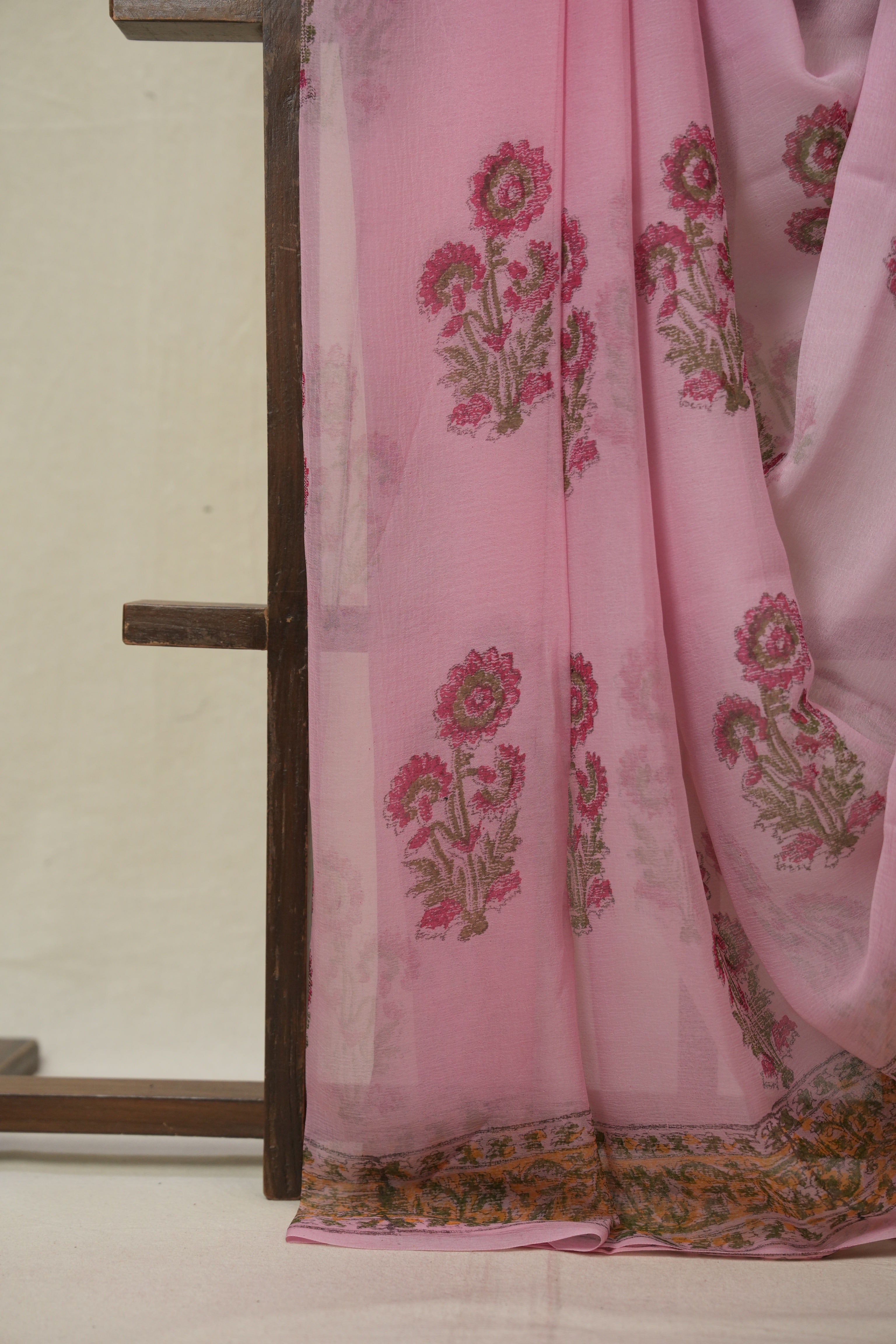 Pink HBP Chiffon Saree - SRPHCS38