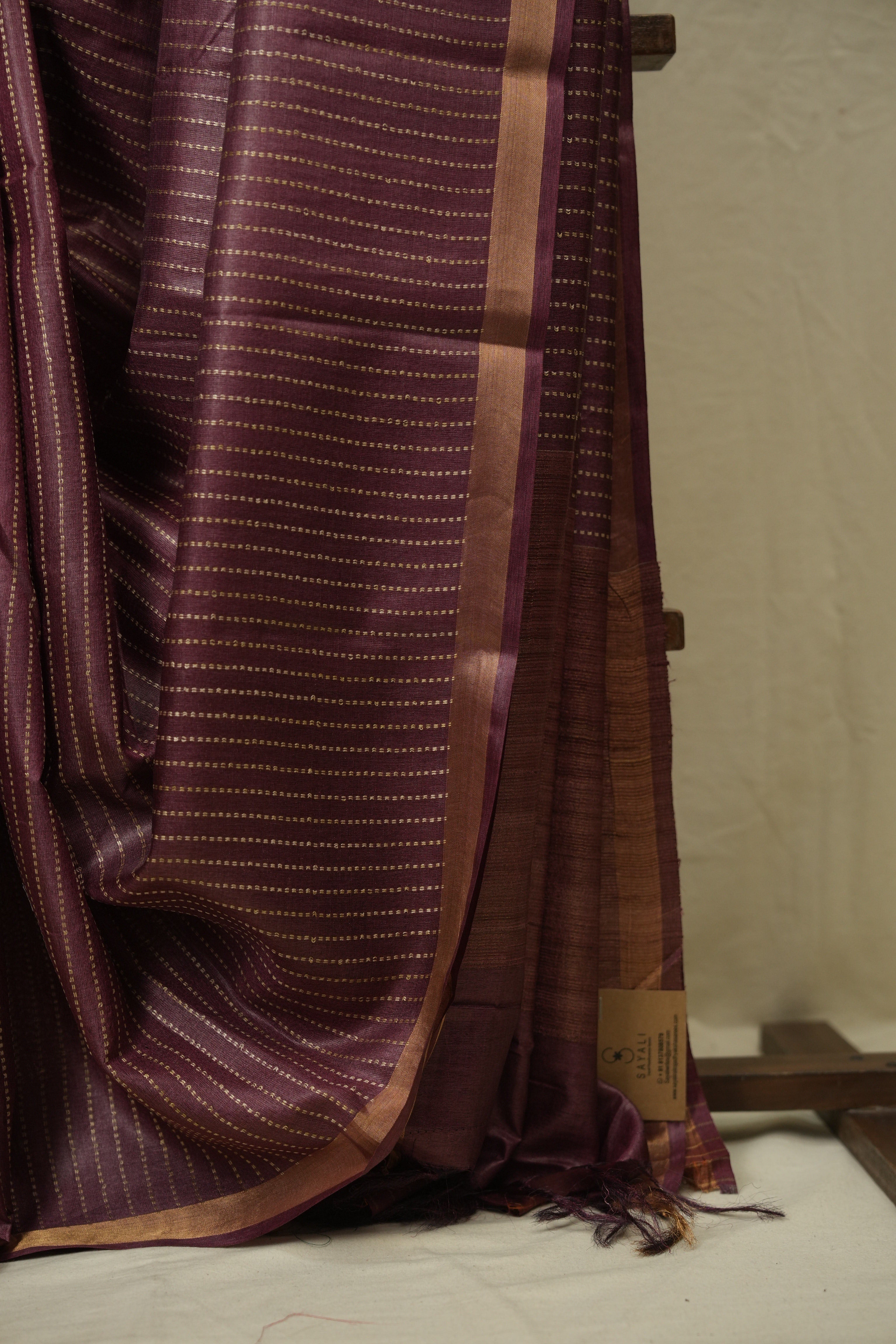 Onion Pink Tussar Silk Saree - SROPTSS1888