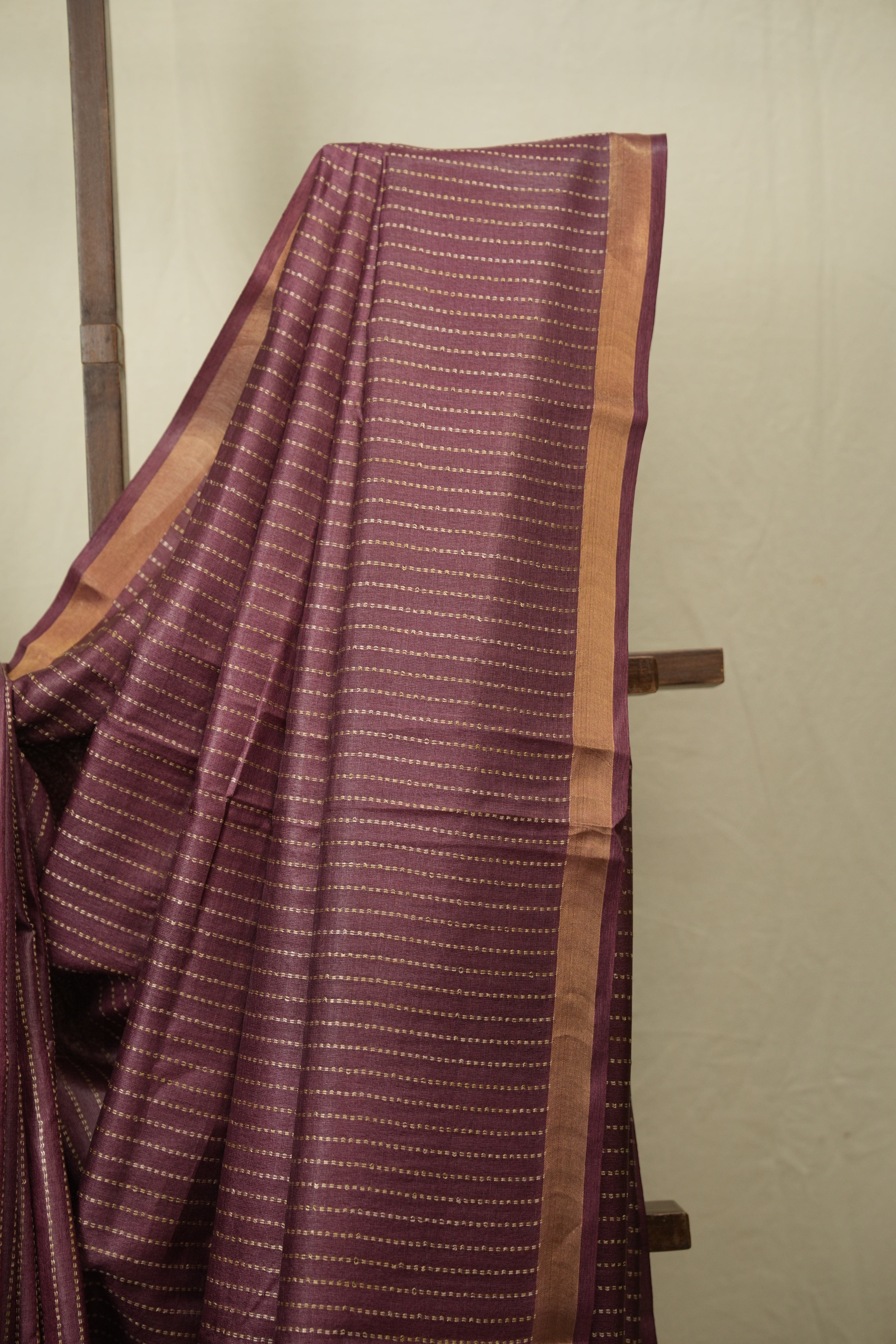 Onion Pink Tussar Silk Saree - SROPTSS1888