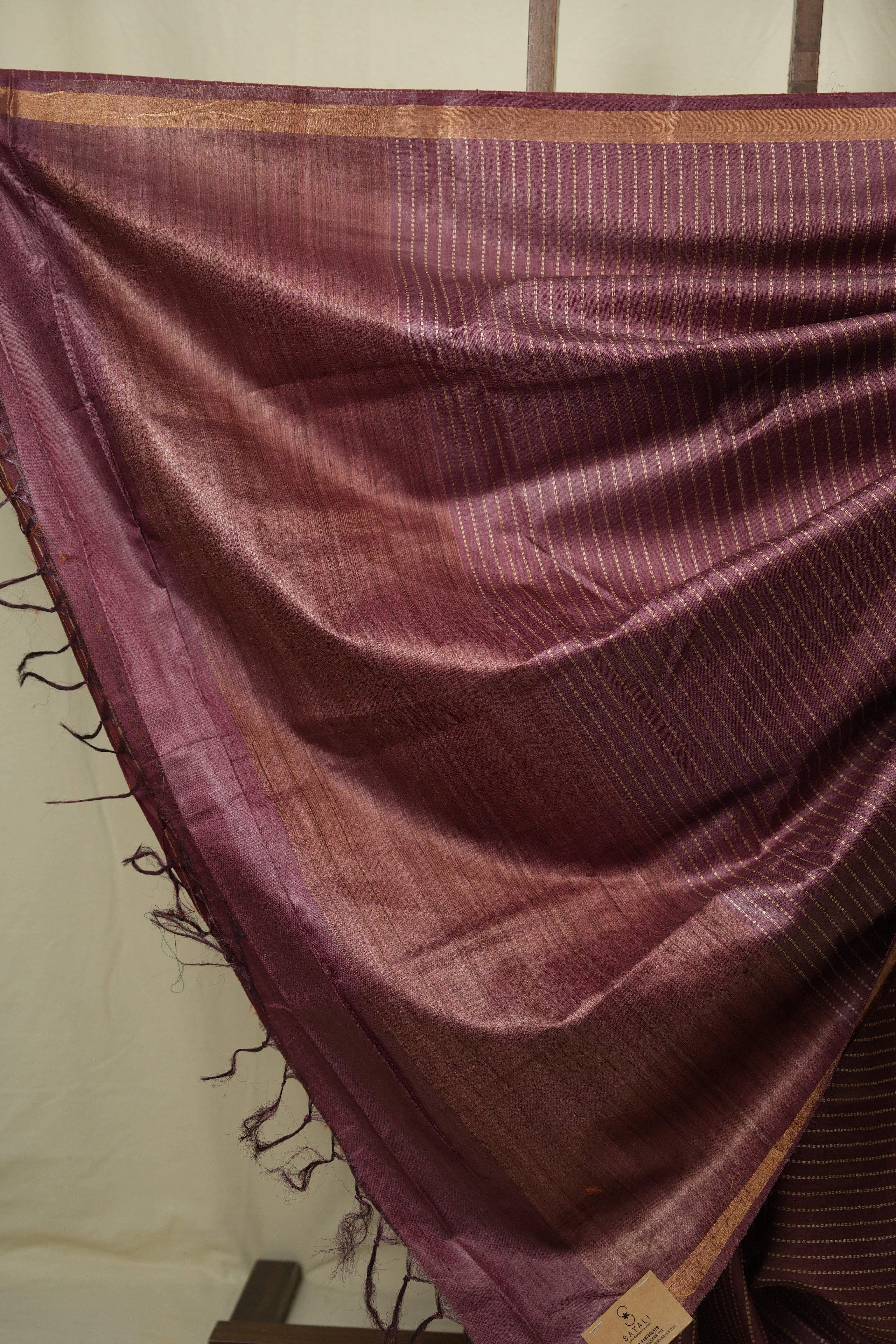 Onion Pink Tussar Silk Saree - SROPTSS1888