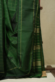 Dark Green Kanjivaram Silk Saree - SRDGKSS1082