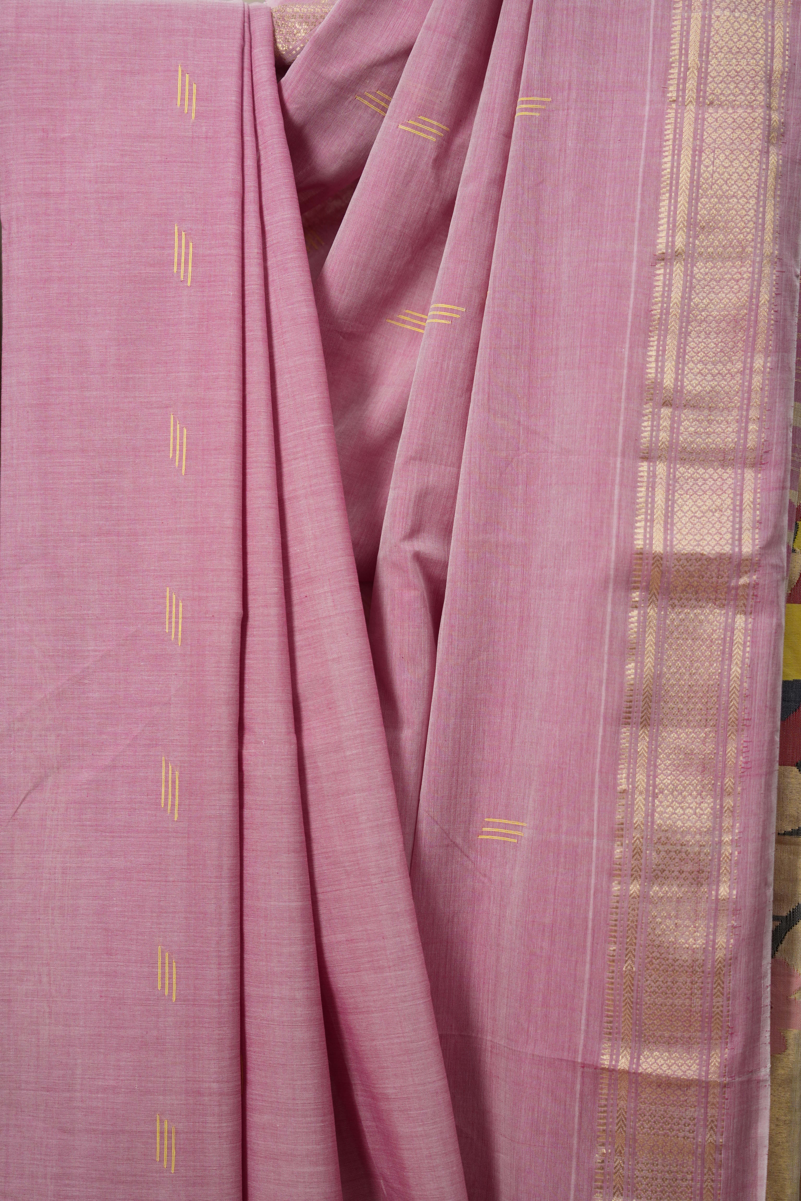 Pink Cotton Paithani Saree - SRPCPS623