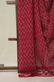 Cherry Red HBP Chiffon Saree - SRCRHCS37