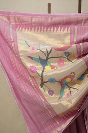 Pink Cotton Paithani Saree - SRPCPS623