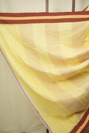 Yellow Plain Cotton Patteda Anchu Saree - SRYPAS360