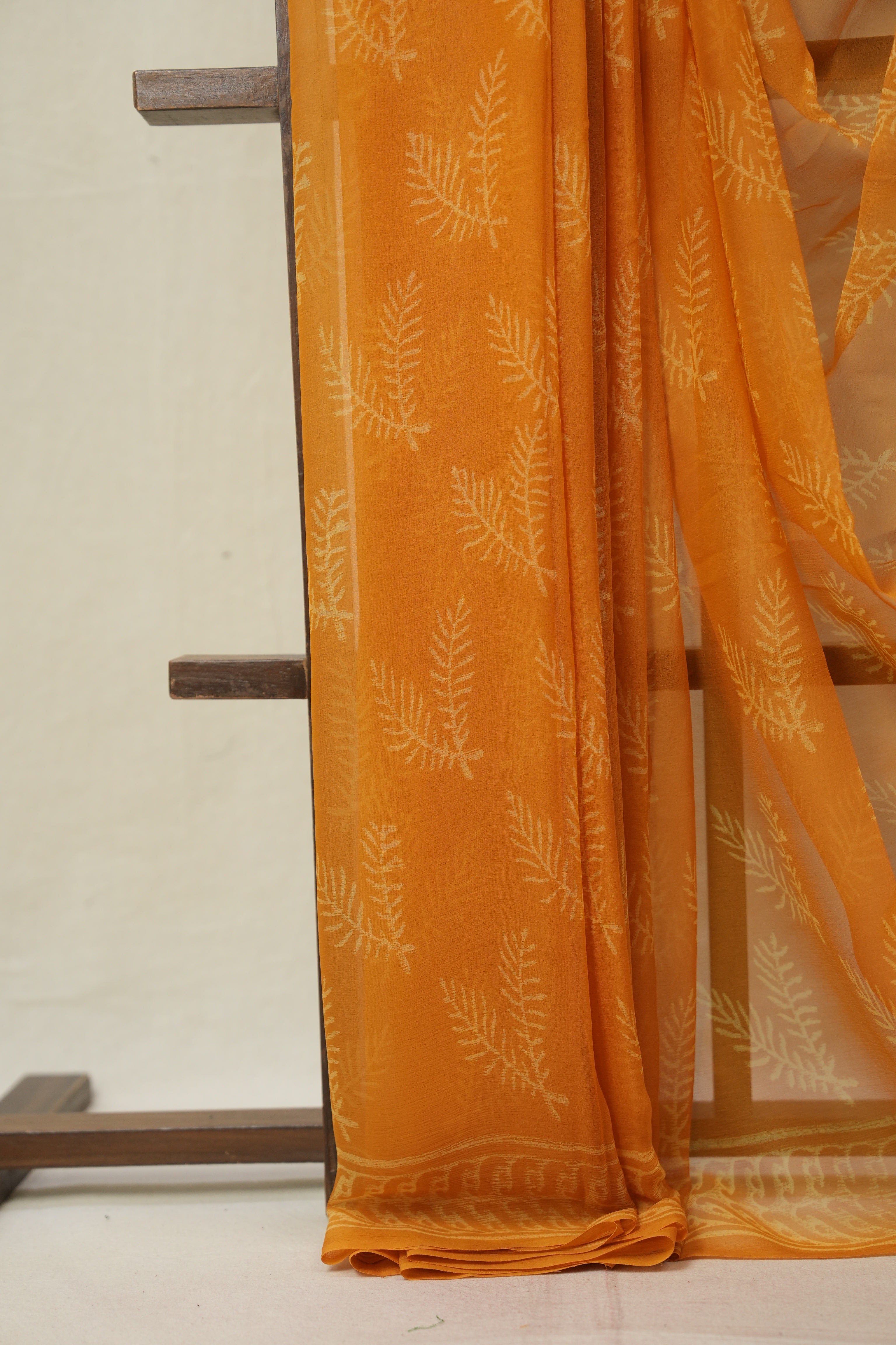 Orange HBP Chiffon Saree - SROHCS35