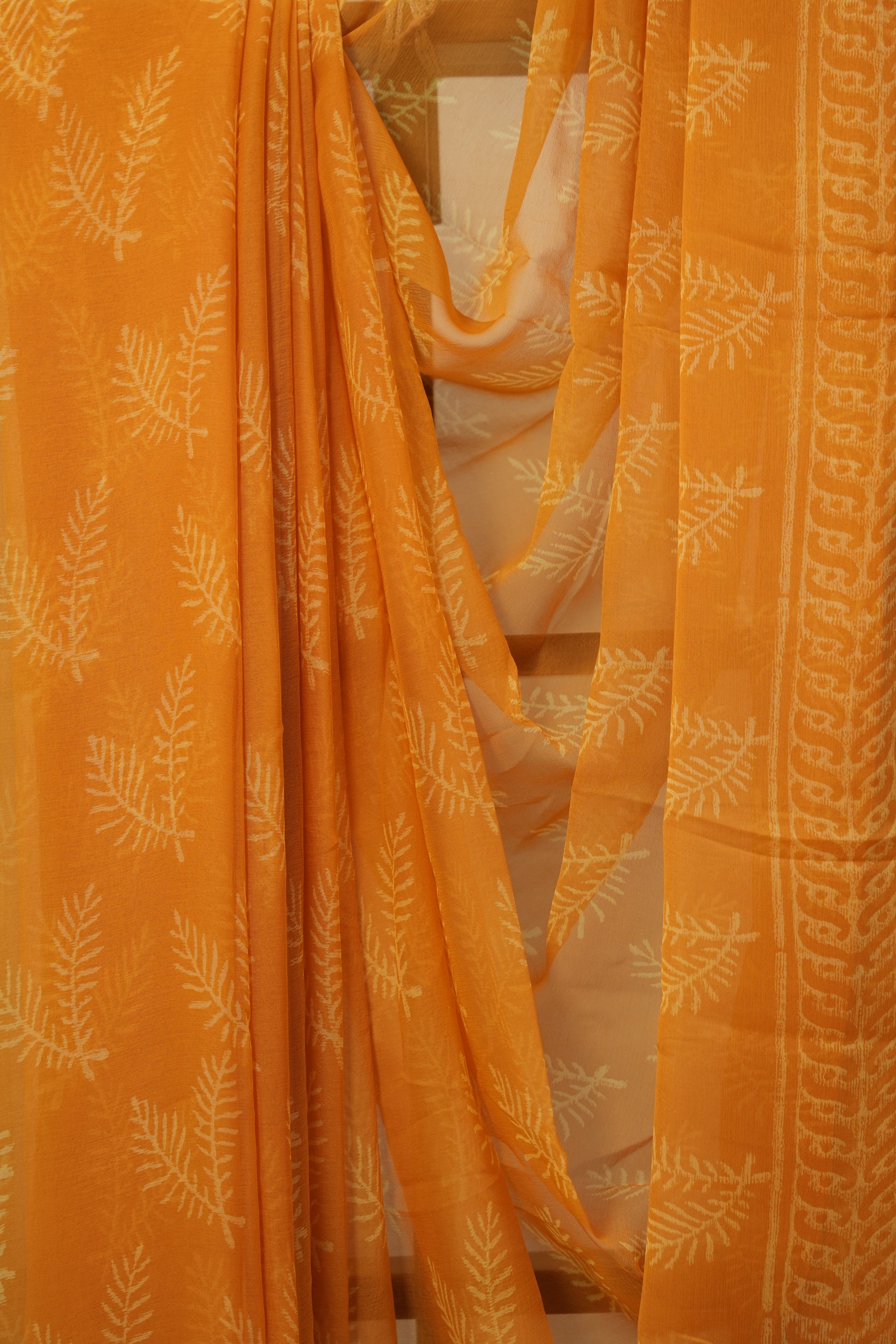 Orange HBP Chiffon Saree - SROHCS35
