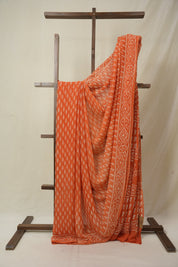 Candy Orange HBP Chiffon Saree - SRCOHCS36